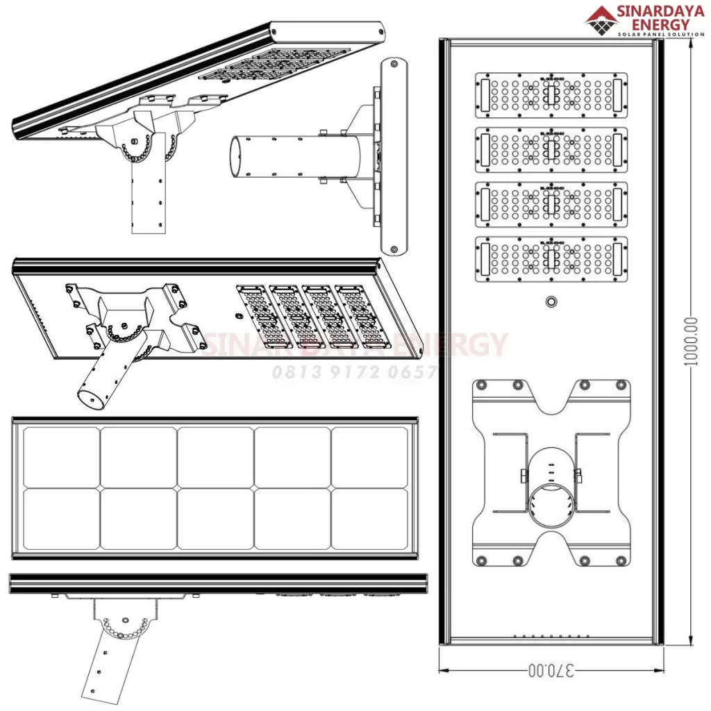 lampu tenaga surya 80watt all in one